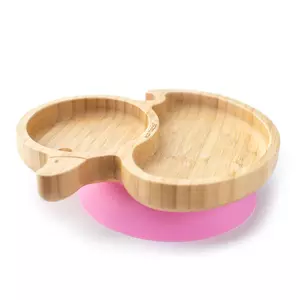 Kacsa bambusz tányér - Rózsaszín Eco Rascals