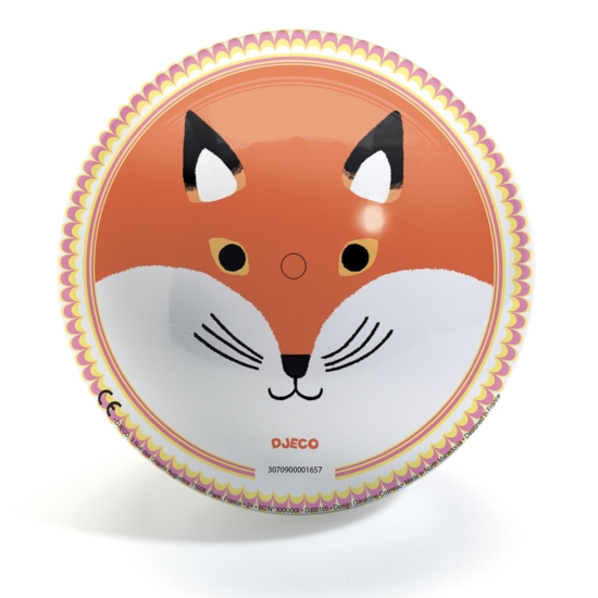 Gumilabda, ∅ 22 cm - Medve és róka - Bear & Fox Ball - Djeco