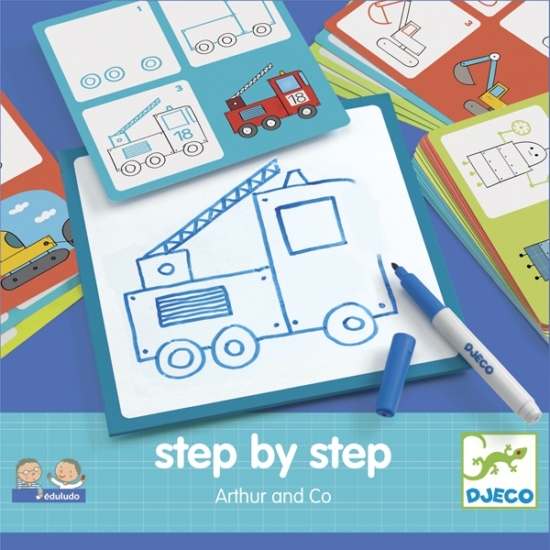 Rajzolás lépésről lépésre - Járművek - Step by step Arthur and Co - Djeco
