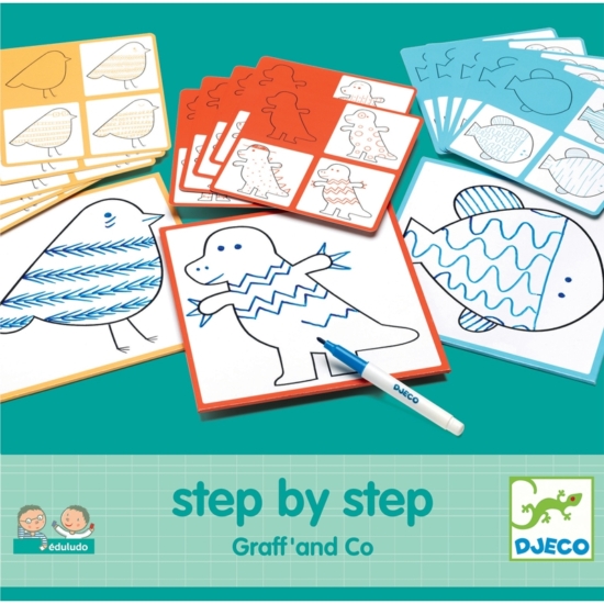 Rajzolás lépésről lépésre - Vonalvezetés - Step By Step Graff' and Co - Djeco