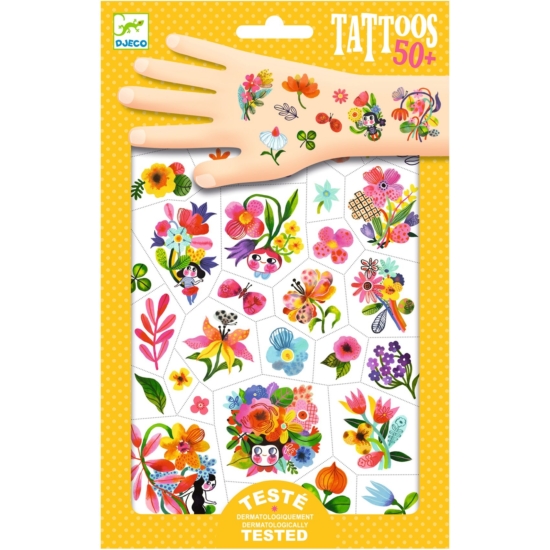 Tetováló matricák - Virág akvarell - Aqua flor - Djeco