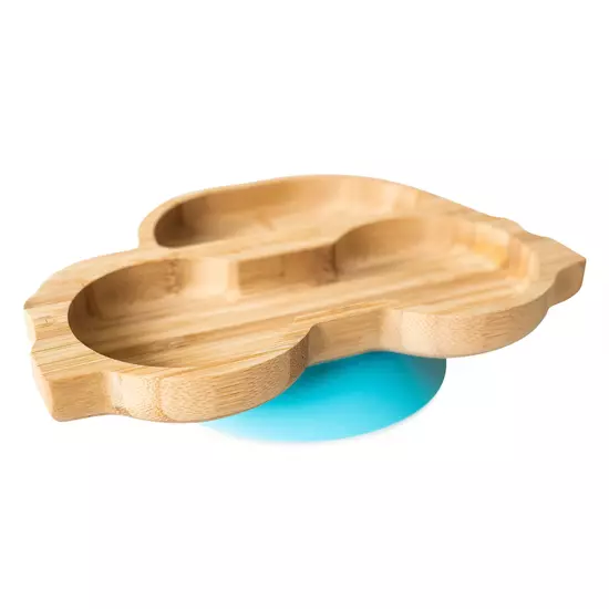 Autós bambusz tányér - Kék Eco Rascals