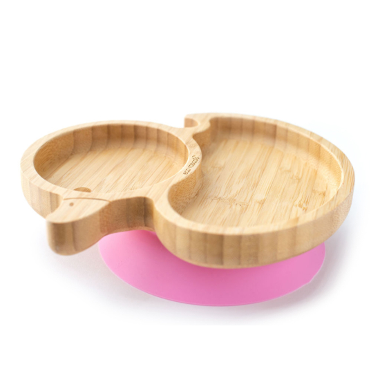 Kacsa bambusz tányér - Rózsaszín Eco Rascals