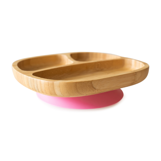 Gyermek bambusz tányér - Rózsaszín Eco Rascals